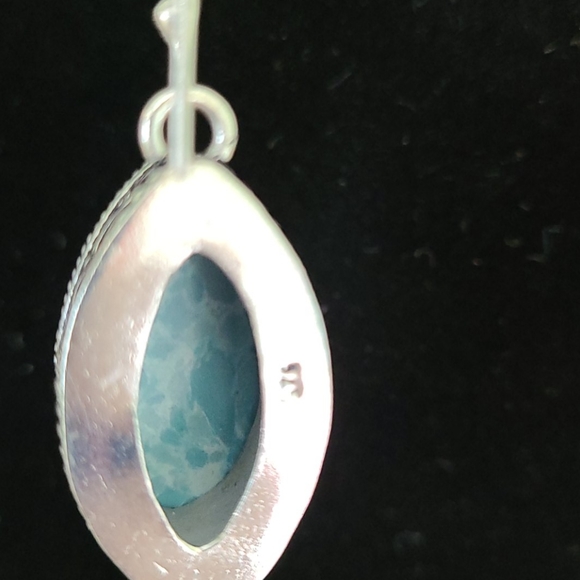 925 Silver and turquoise stone earrings - Picture 4 of 8